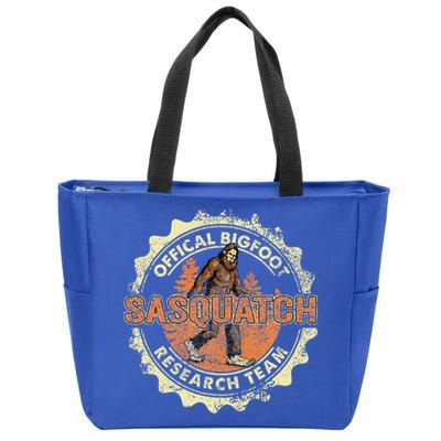 Bigfoot Research Team Vintage Sasquatch Zip Tote Bag