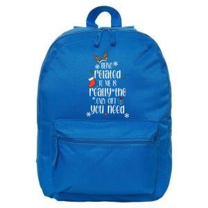 Being Related To Me Funny Xmas Christmas Quote Lettering Meaningful Gift 16 in Basic Backpack