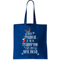 Being Related To Me Funny Xmas Christmas Quote Lettering Meaningful Gift Tote Bag