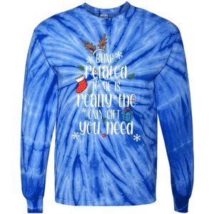 Being Related To Me Funny Xmas Christmas Quote Lettering Meaningful Gift Tie-Dye Long Sleeve Shirt