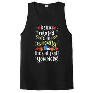 Being Related To Me Funny Christmas Family Xmas Pajamas PosiCharge Competitor Tank