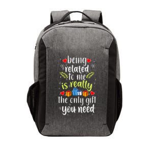 Being Related To Me Funny Christmas Family Xmas Pajamas Vector Backpack