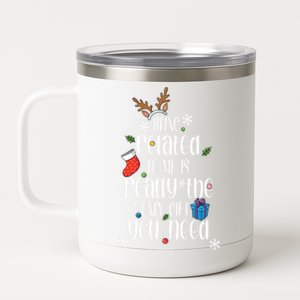 Being Related To Me Funny Xmas Christmas Quote Lettering Gift 12 oz Stainless Steel Tumbler Cup