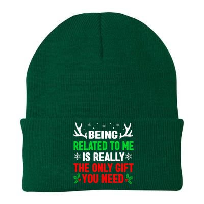 Being Related To Me Funny Christmas Family Knit Cap Winter Beanie