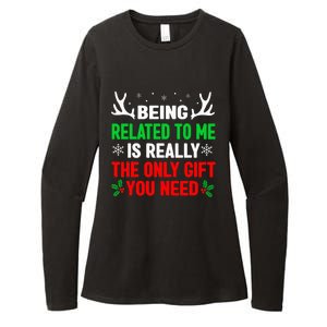 Being Related To Me Funny Christmas Family Womens CVC Long Sleeve Shirt