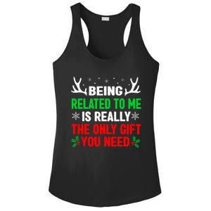 Being Related To Me Funny Christmas Family Ladies PosiCharge Competitor Racerback Tank