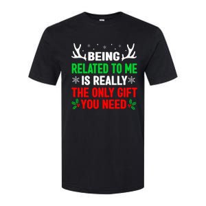 Being Related To Me Funny Christmas Family Softstyle CVC T-Shirt