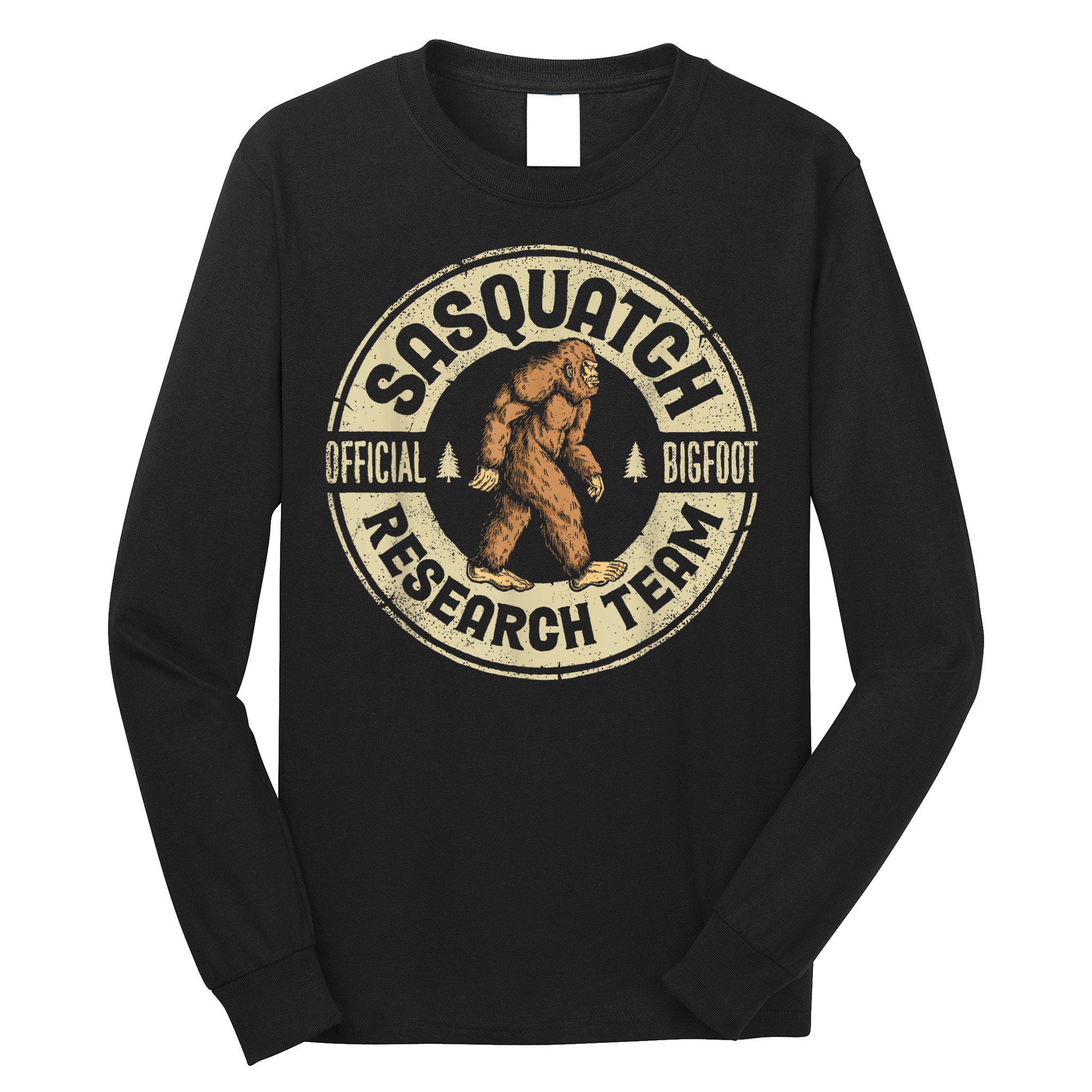 Bigfoot Research Team Retro Vintage Sasquatch Long Sleeve Shirt