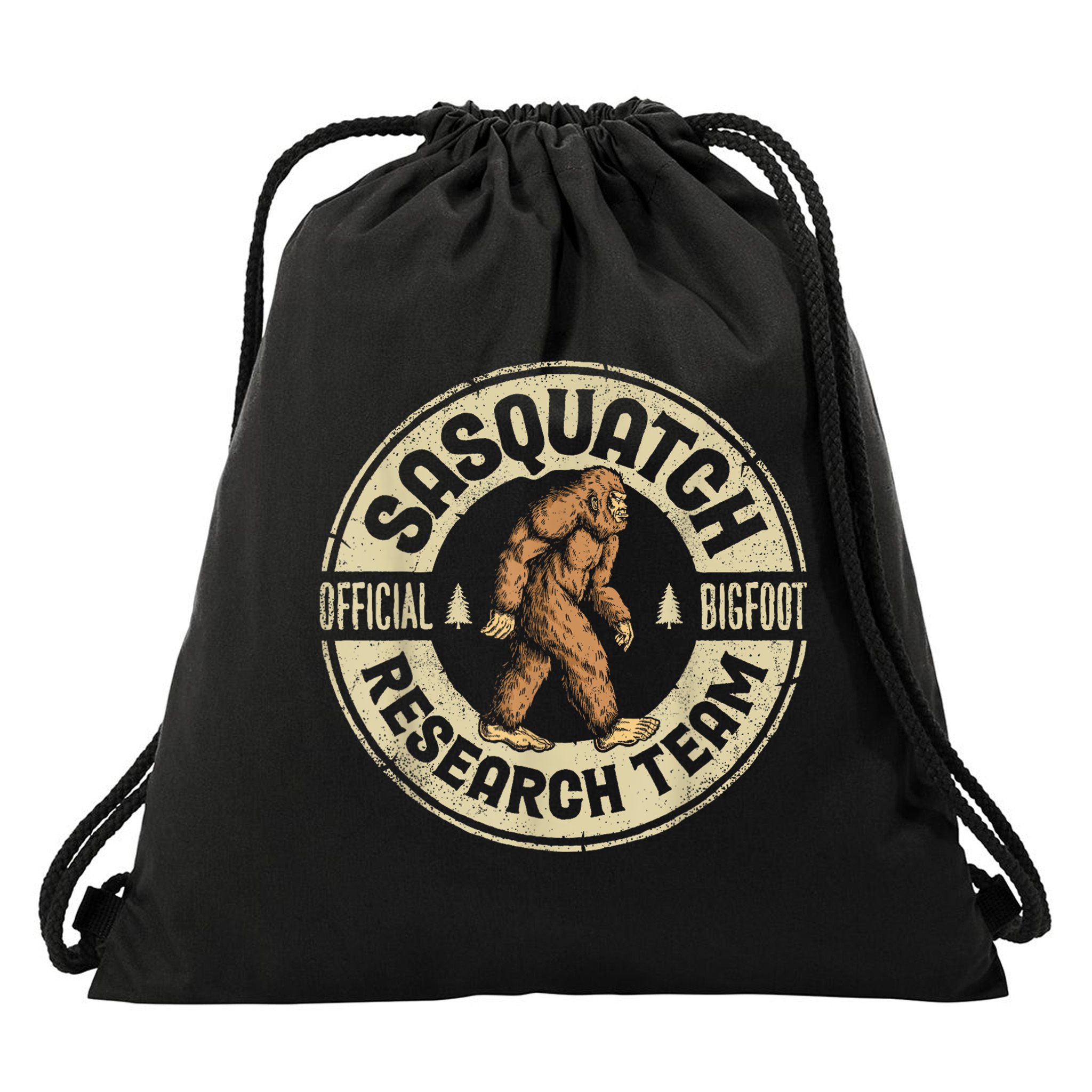 Bigfoot Research Team Retro Vintage Sasquatch Drawstring Bag