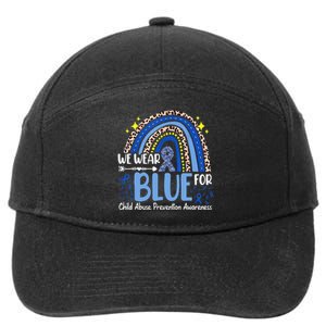 Blue Ribbon Tree Heart Child Abuse Prevention Month Support 7-Panel Snapback Hat