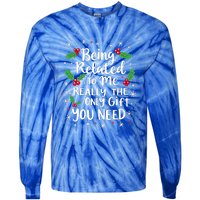 Being Related To Me Family Christmas Humor Xmas Funny Gift Tie-Dye Long Sleeve Shirt