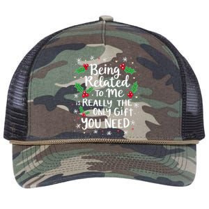 Being Related To Me Family Christmas Humor Xmas Funny Gift Retro Rope Trucker Hat Cap