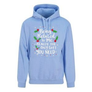 Being Related To Me Family Christmas Humor Xmas Funny Gift Unisex Surf Hoodie