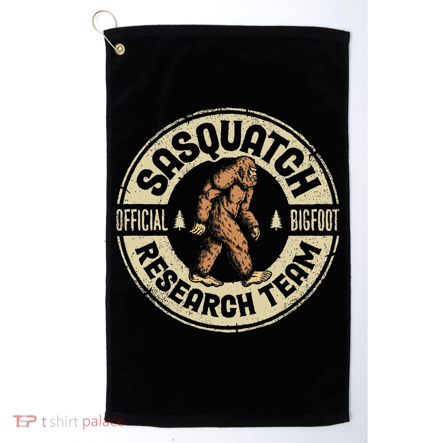 Bigfoot Research Team Retro Vintage Sasquatch Golf Towel