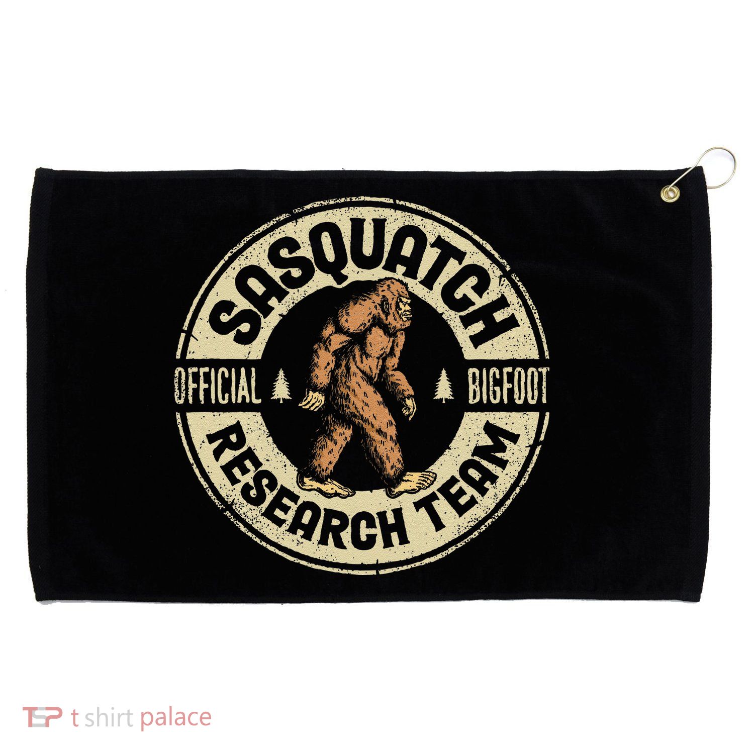 Bigfoot Research Team Retro Vintage Sasquatch Grommeted Golf Towel