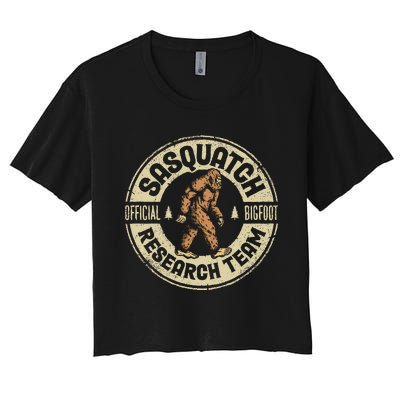 Bigfoot Research Team Retro Vintage Sasquatch Women's Crop Top Tee