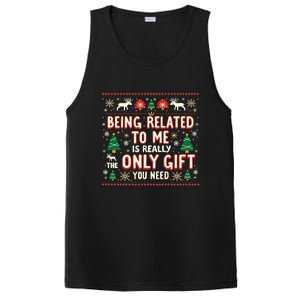 Being Related To Me Family Christmas Humor Xmas Cute Gift PosiCharge Competitor Tank