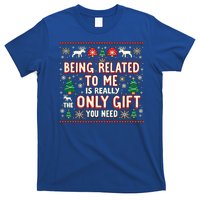 Being Related To Me Family Christmas Humor Xmas Cute Gift T-Shirt