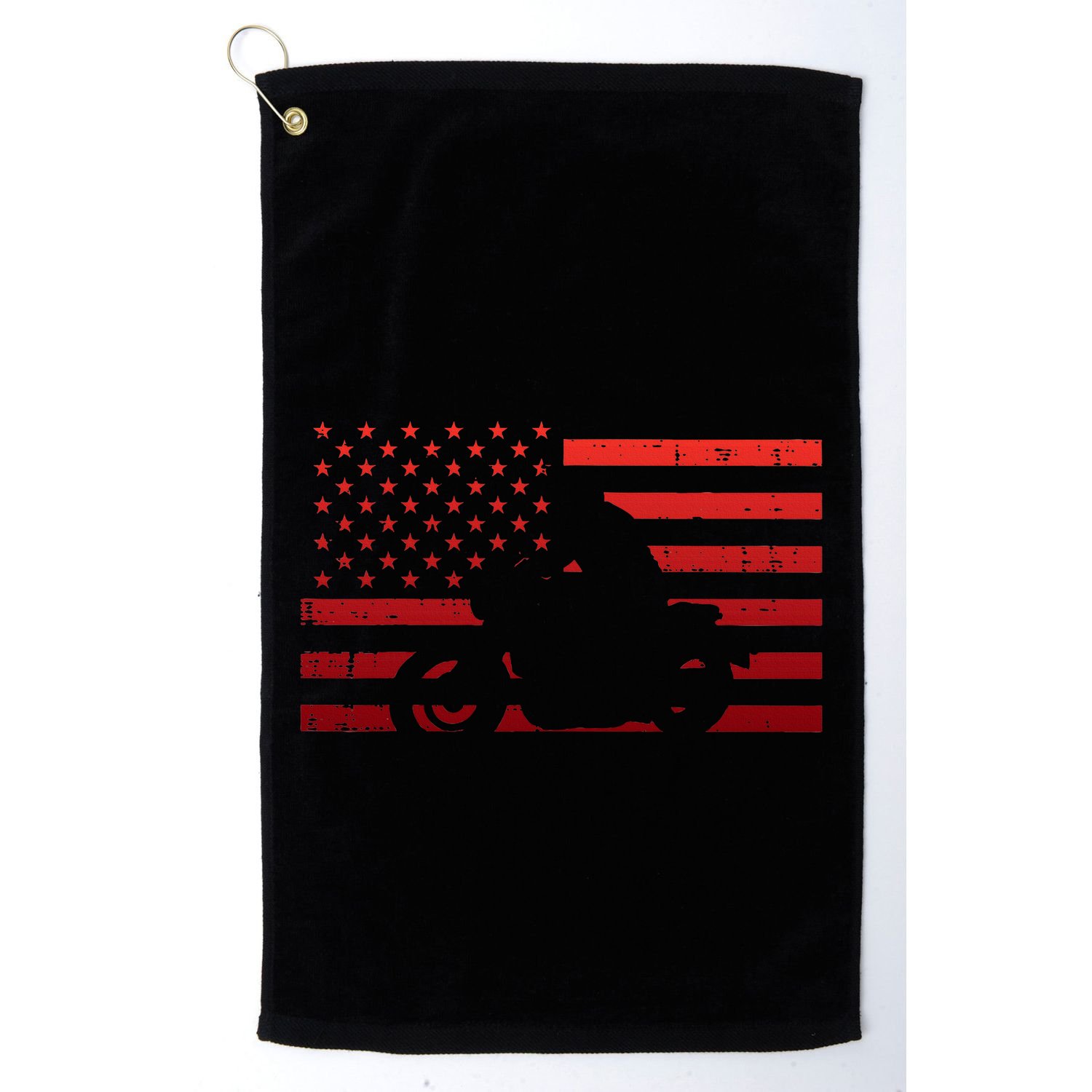 Biker Red Us Flag Motorcycle Vintage Patriot Women Golf Towel