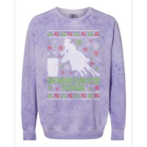 Barrel Racing Ugly Christmas Colorblast Crewneck Sweatshirt