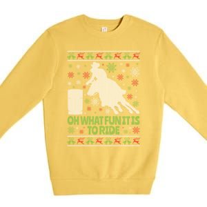 Barrel Racing Ugly Christmas Premium Crewneck Sweatshirt