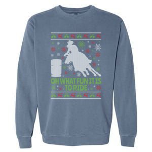 Barrel Racing Ugly Christmas Garment-Dyed Sweatshirt