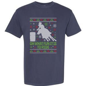 Barrel Racing Ugly Christmas Garment-Dyed Heavyweight T-Shirt