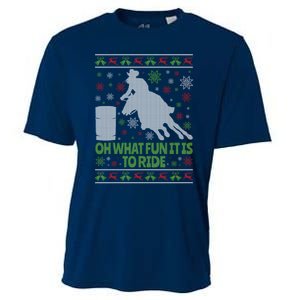 Barrel Racing Ugly Christmas Cooling Performance Crew T-Shirt