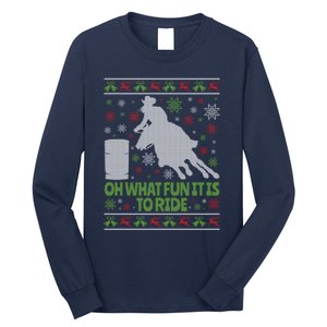 Barrel Racing Ugly Christmas Long Sleeve Shirt