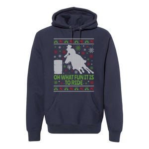 Barrel Racing Ugly Christmas Premium Hoodie