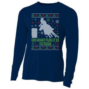 Barrel Racing Ugly Christmas Cooling Performance Long Sleeve Crew