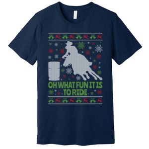 Barrel Racing Ugly Christmas Premium T-Shirt