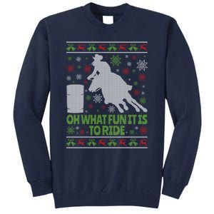 Barrel Racing Ugly Christmas Tall Sweatshirt