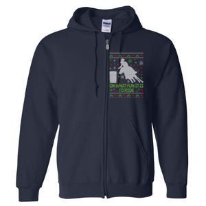 Barrel Racing Ugly Christmas Full Zip Hoodie