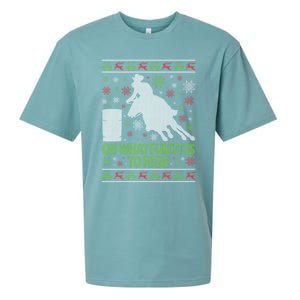 Barrel Racing Ugly Christmas Sueded Cloud Jersey T-Shirt