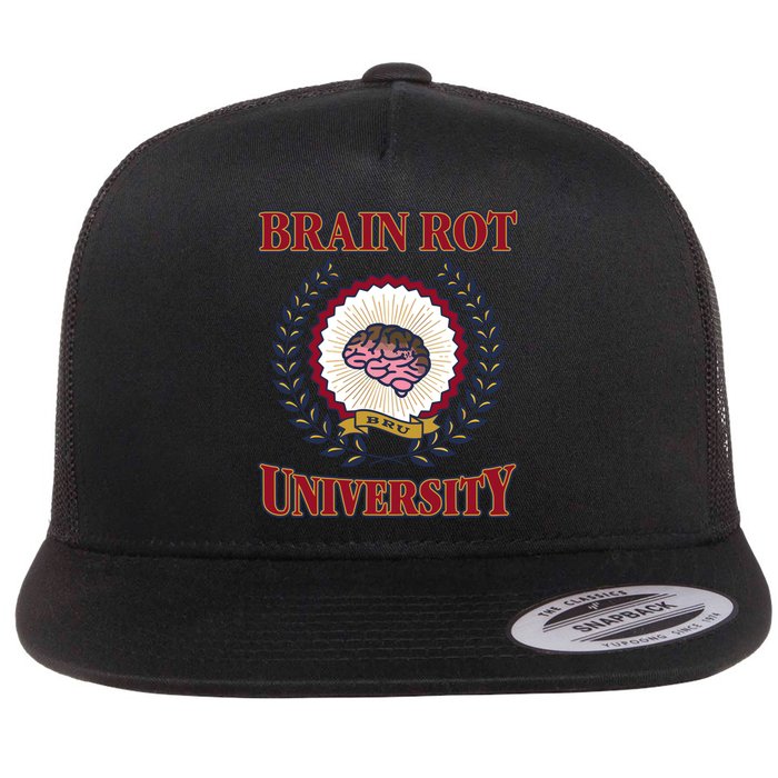 Brain Rot University Flat Bill Trucker Hat