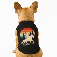 Bigfoot Riding Unicorn! Funny Sasquatch Unicorn Retro Sunset Doggie Tank