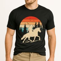 Bigfoot Riding Unicorn! Funny Sasquatch Unicorn Retro Sunset Performance Shirt