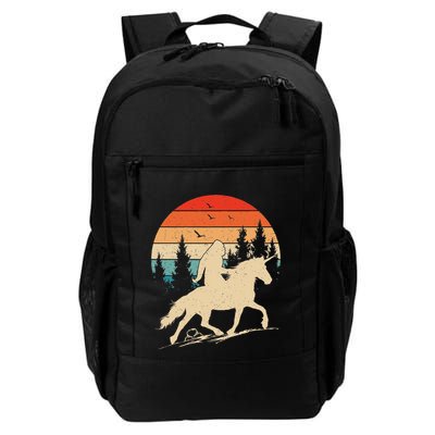 Bigfoot Riding Unicorn! Funny Sasquatch Unicorn Retro Sunset Backpack