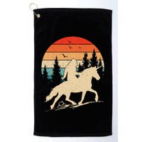 Bigfoot Riding Unicorn! Funny Sasquatch Unicorn Retro Sunset Golf Towel