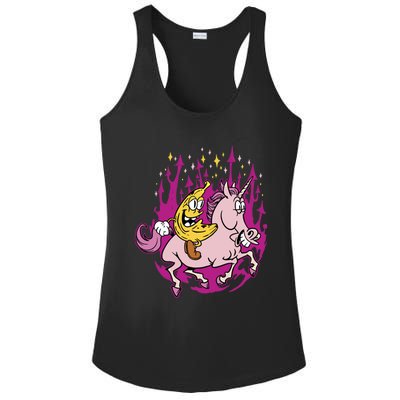 Banana Riding Unicorn Cartoon Gift Ladies PosiCharge Competitor Racerback Tank