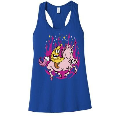 Banana Riding Unicorn Cartoon Gift Women's Racerback Tank