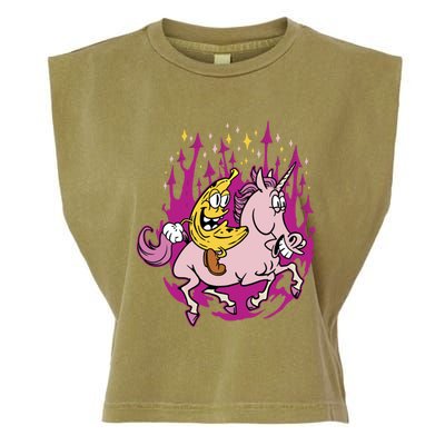 Banana Riding Unicorn Cartoon Gift Garment-Dyed Women's Muscle Tee