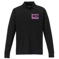 Brunette Bestie Performance Long Sleeve Polo