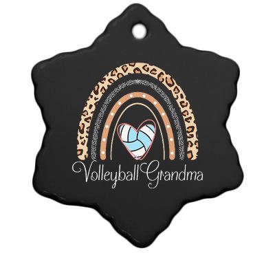 Boho Rainbow Volleyball Grandma Funny Volleyball player Ceramic Star Ornament