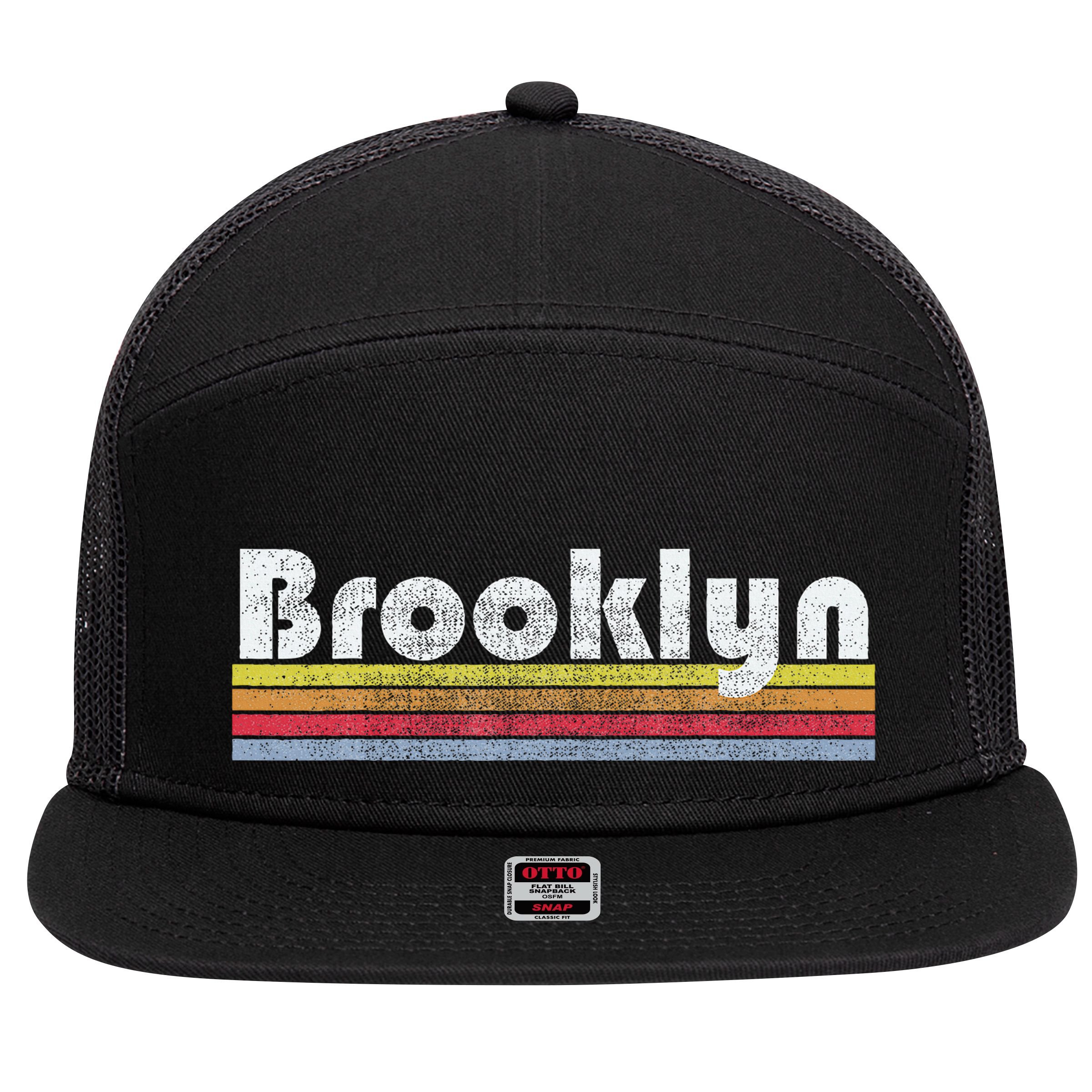 Brooklyn Retro Vintage 70s 80s 90s Women Christmas Gift 7 Panel Mesh Trucker Snapback Hat