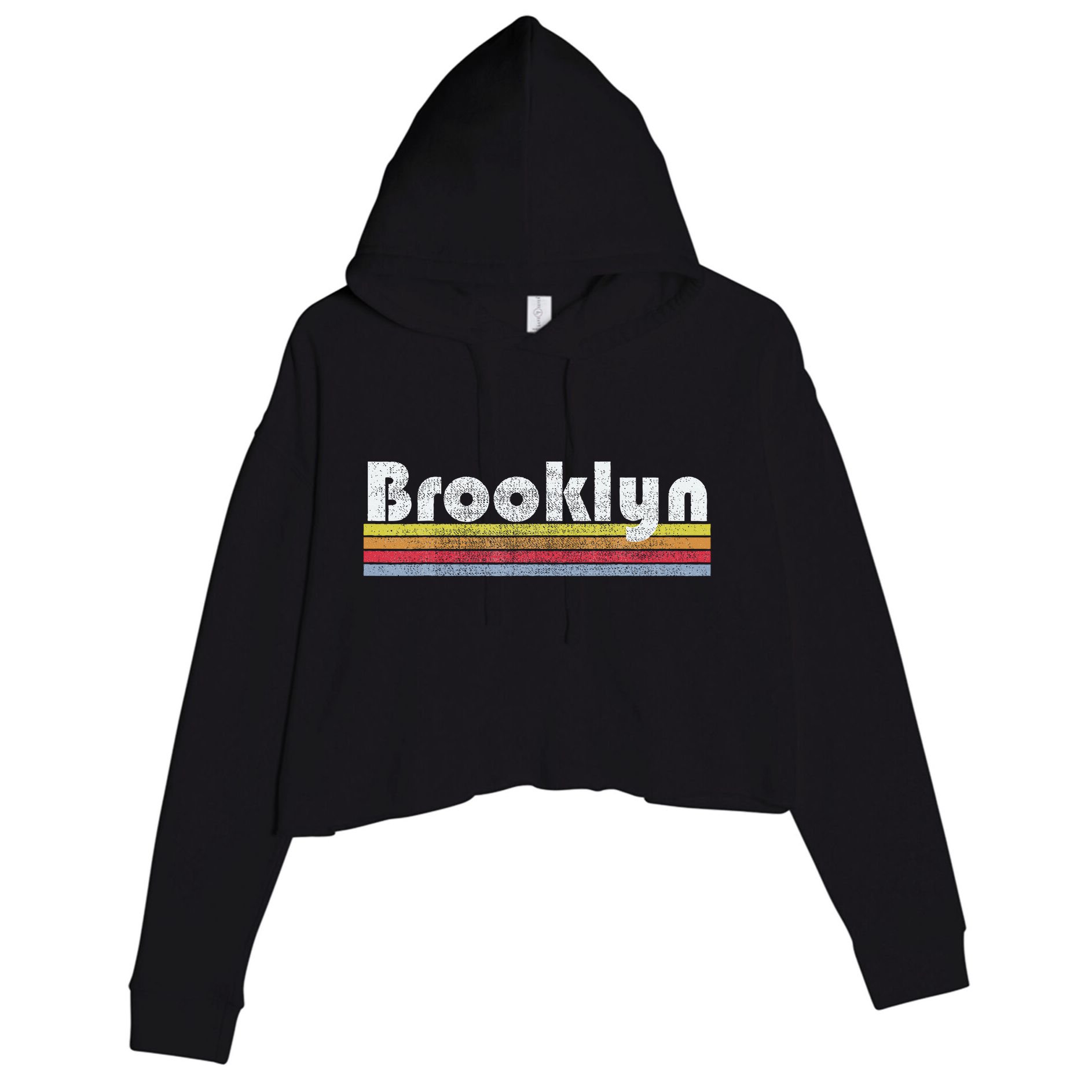 Brooklyn Retro Vintage 70s 80s 90s Women Christmas Gift Crop Fleece Hoodie