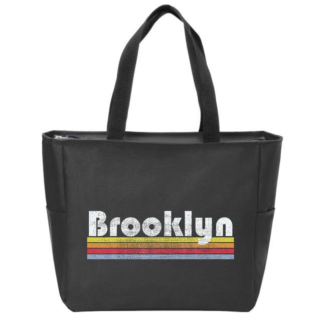 Brooklyn Retro Vintage 70s 80s 90s Women Christmas Gift Zip Tote Bag