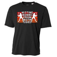 Baseball Retro Vintage Hitting Home Run Bomb Switch Hitter Cooling Performance Crew T-Shirt