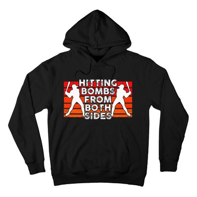 Baseball Retro Vintage Hitting Home Run Bomb Switch Hitter Hoodie